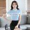 Summer hot selling business custom contrast color 1 pcs fashion latest fitted shirt designs for women professional factory