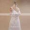 Backless real lace beaded chiffon bohemian wedding dress