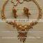 Gold plated necklace set exporter, golden necklace manufacturer