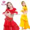 ET-123 120D top chiffon United State gold coin S M L children belly dance costume set