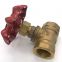 Curb Stop Valve With Right-angled Body Gold / Brass Bronzed-red Color