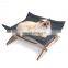 Cat Hammock Pet Cots for Small Animals Detachable Wooden Frame Square Hanging Cat Sofa Sleeping bed