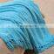Super Soft Touch Blue Chenille Blanket Throw with Fringe for Home Bed Sofa Couch Chair