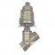 Stainless Steel SS304 SS306  Angle Seat Valve with Pneumatic Actuator