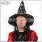 cheap black with hair attached halloween witch hat