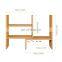 Bamboo Desk Storage Organizer Adjustable Desktop Display Shelf Rack Multipurpose Bookshelf for Office Kitchen