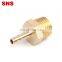 SNS BG Series pneumatic brass quick male thread reducing straight adapter connector air hose barbed tail pipe fitting