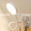 LED Task Lamp Clip USB Powered With Rechargeable Flexible Gooseneck Light Color Changeable Dimmable Flicker Free Desk Lamp