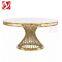 Event Party Used Round Banquet Table Gold Stainless Steel Bird Nest Design White Tempered Glass Dining Furniture Round Wedding Table