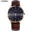 SINOBI Business  Mens Luxury Watch Leather Band Wristwatch Sub-dials Wrist Watch Quartz Watches S9546G Montre