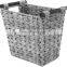 Hand-woven plastic rattan with sturdy wood handles bedroom bathroom kitchen storage baskets