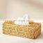 Hot Sale Vintage Rattan Tissue Box Rustic Core Tissue Holder with Hinged Top Lid Vietnam Manufacturer