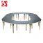Luxury Golden Wedding Table Wholesale Event Rental Round Half-Moon Shape Stainless Steel Banquet Dining Table