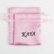 Custom Logo High Qaulity Pink Drawstring Satin Skincare Collection Bags