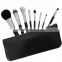 8pcs wood handle makeup brush kit with makeup brush bag