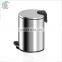 Round Stainless Steel Hotel Pedal Rubbish Bin Waste Trash Can
