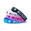 Wholesale in Stock I Love Music Soft Print Silicone Wristband Adult Wedding Gift High Quality Silicone  Bracelet