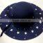 Fashion Women Flower Pearl Beaded Large Brim Trilby Fedora Hats With Ribbon
