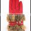 ladies sheepskin leather rabbit fur glove belt fashion lady leather gloves