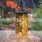 Solar glass Mason Jar with warm white fairy lights for Garden decorations