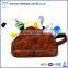 Genuine vintage leather cosmetic bag for men with carry handle
