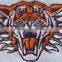 100% embroidery iron on tiger head garment custom embroidery patch
