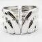 Top quality mirror polish alloy metal spring open silver Irregular cuff bangle