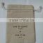 Logo printed High Quality linen fabric pouch with hemp string