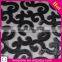 Fashion black PU leather sequin embroidery garment lace fabric