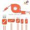 Colorful 4 in 1 Multi-Function Retractable USB Charging Cable