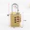 High Security outdoor 3 digits brass padlock