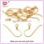Wholesale Stainless Steel Jewelry Findings, 22K Gold Plated Surgical Steel Earring Hooks,Hypo-Allergenic Earrings Finding