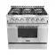 Thorkitchen professional gas cooking range, stainless steel gas range with oven