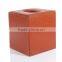 2015 wholesale New Genuine leather consice office stationery cube style tissue box