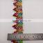 multicolored chenille webbing red gold flowers sequin bridal lace