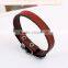 Braided leather bracelet cuff with metal snap closure Adjustable Genuine leather