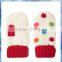colorful spotty knit girls mitten with fleece lining