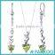 Sterling Silver Peridot Heart Shape Jewelry Set