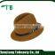 brown plain felt hat with short brim