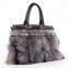 New Design Real Luxury Women's Cow Leather Fur Shoulder Bag/Fox Fur Bag with Cheap Price Fur Bag