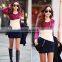 Women's high quality Long Sleeve o-neck mulitcolor Pullover Sweaters dress cheap wholesale