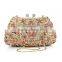 noble pink butterfly hard boxrhinstone clutch bags bridal wedding clutch evening bags (88170A-P)