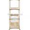Heavy-duty Rolling Laundry Sorter /Rack/Cart with 2-tier Storage Shelves and Polyester Bag
