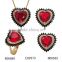 Shining Heart Shaped Stud Earring And Necklace Crystal Jewelry Set For Women