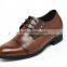 Elegant invislble height leather elevator shoes with delicate grade A soft Ox skin natural breathable fashion 323K01-2