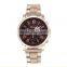stylish color dial rose gold alloy geneva watch for women stainless steel wrist watch