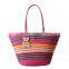 Cute Colorful Striped Wheat Straw Tote Bag,straw Tote Bag