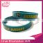 Customized 2color print texts & logo rubber sport wristbands silicone bracelet for events & promotion gift