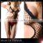 Lace Trimmed Halter Deep-V Cut Out Spandex Body Stocking