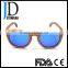 2016 latest trendy vintage blue mirrored lens zebrawood sunglasses